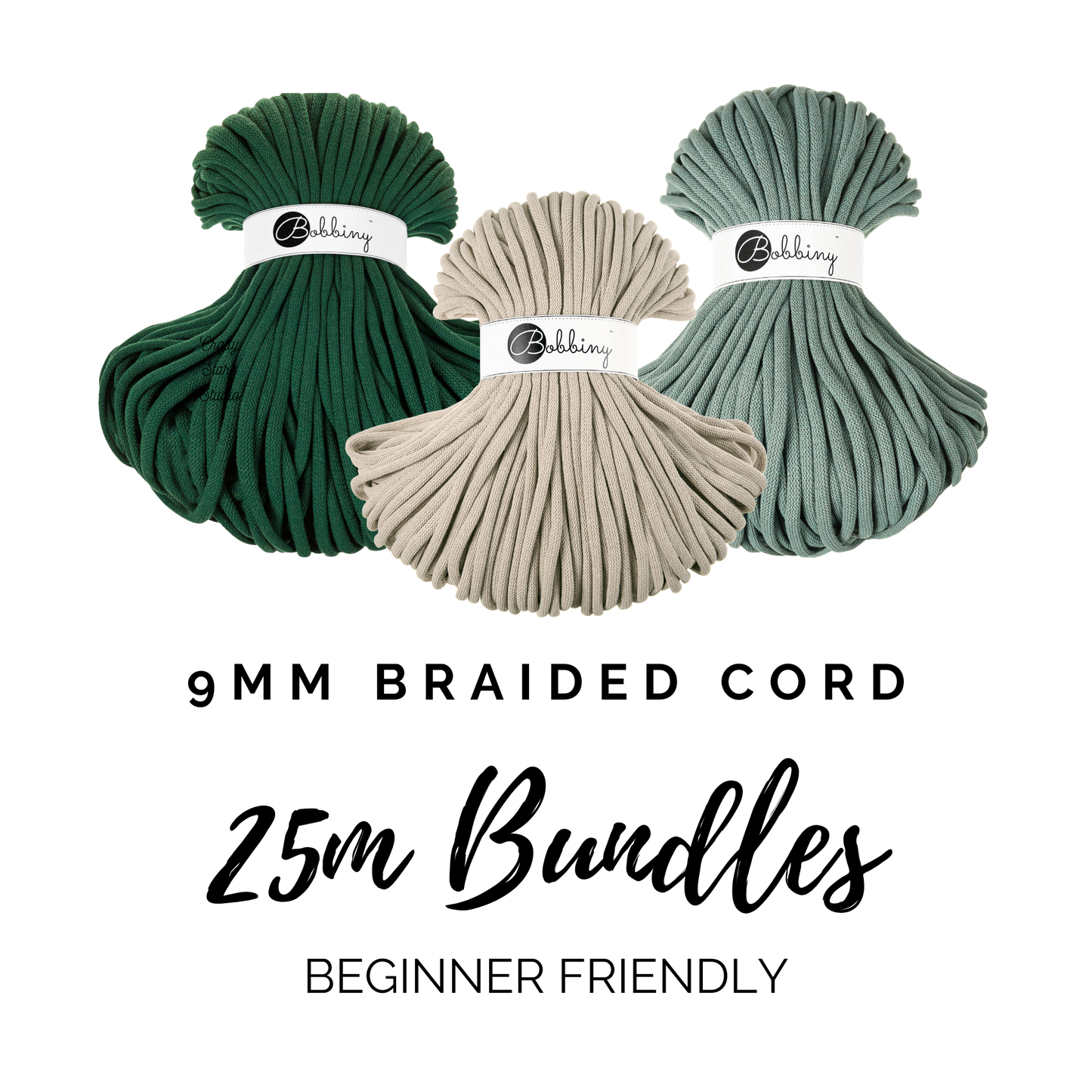 9mm Bobbiny Braided Cord - 25m Bundles