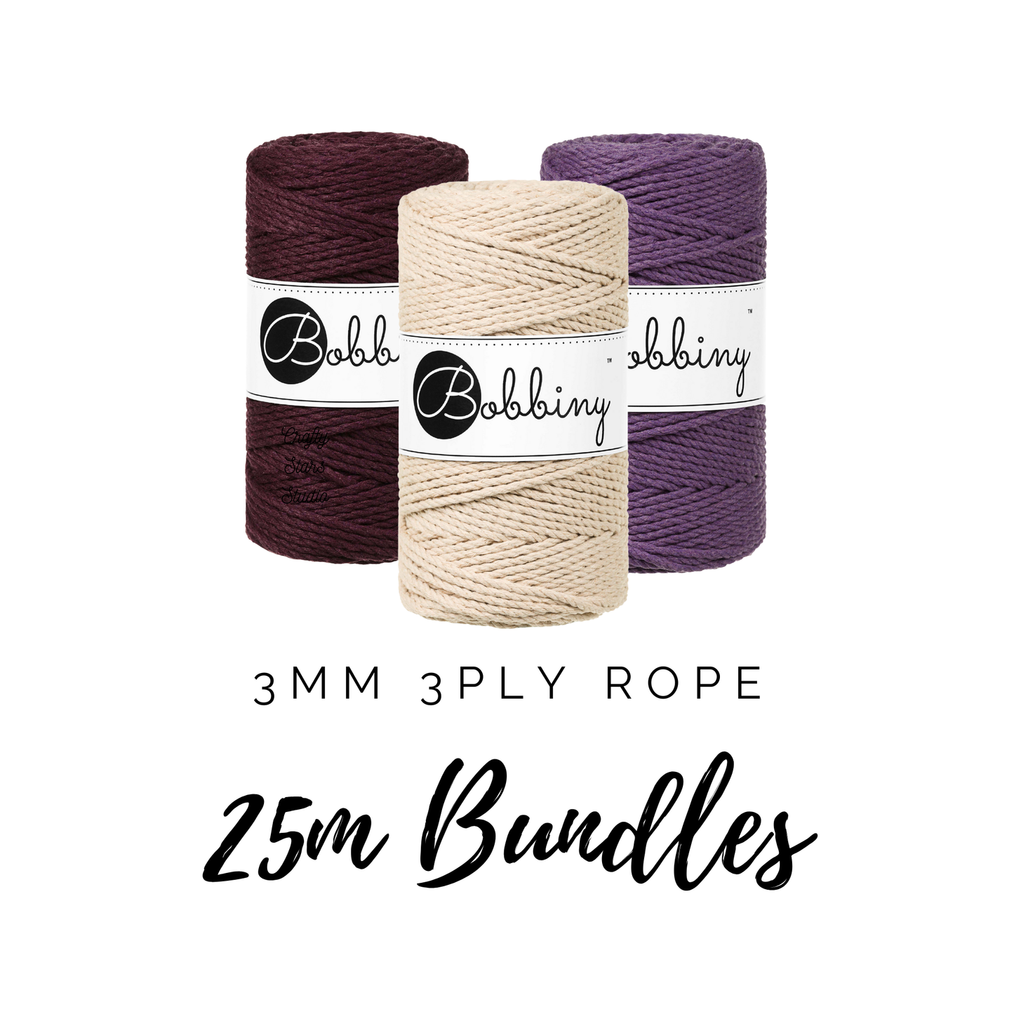 3mm 3ply Macrame Rope - 25m Bundles
