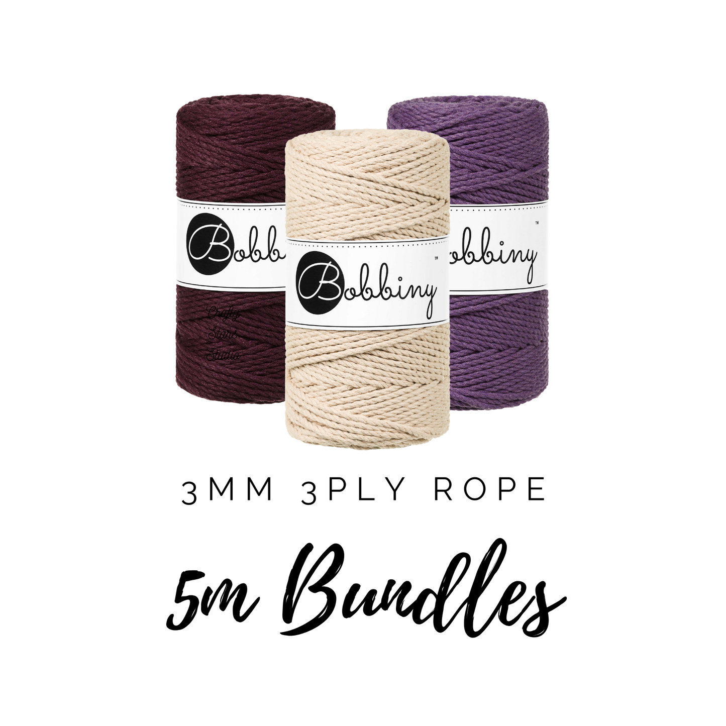 3mm 3ply Macrame Rope - 5m Bundles