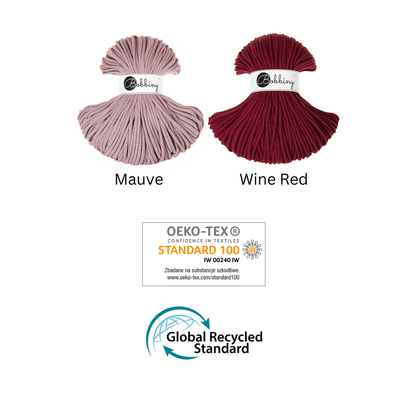 5mm Bobbiny Braided Cord - 1m Sample Scrap Sale Bundles