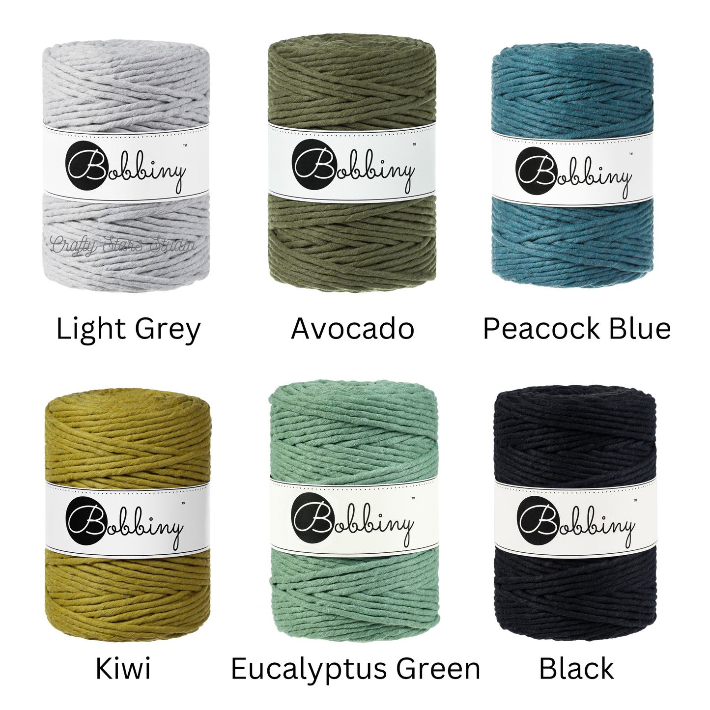 5mm Bobbiny Macrame Cord - 1m Sample Scrap Sale Bundles