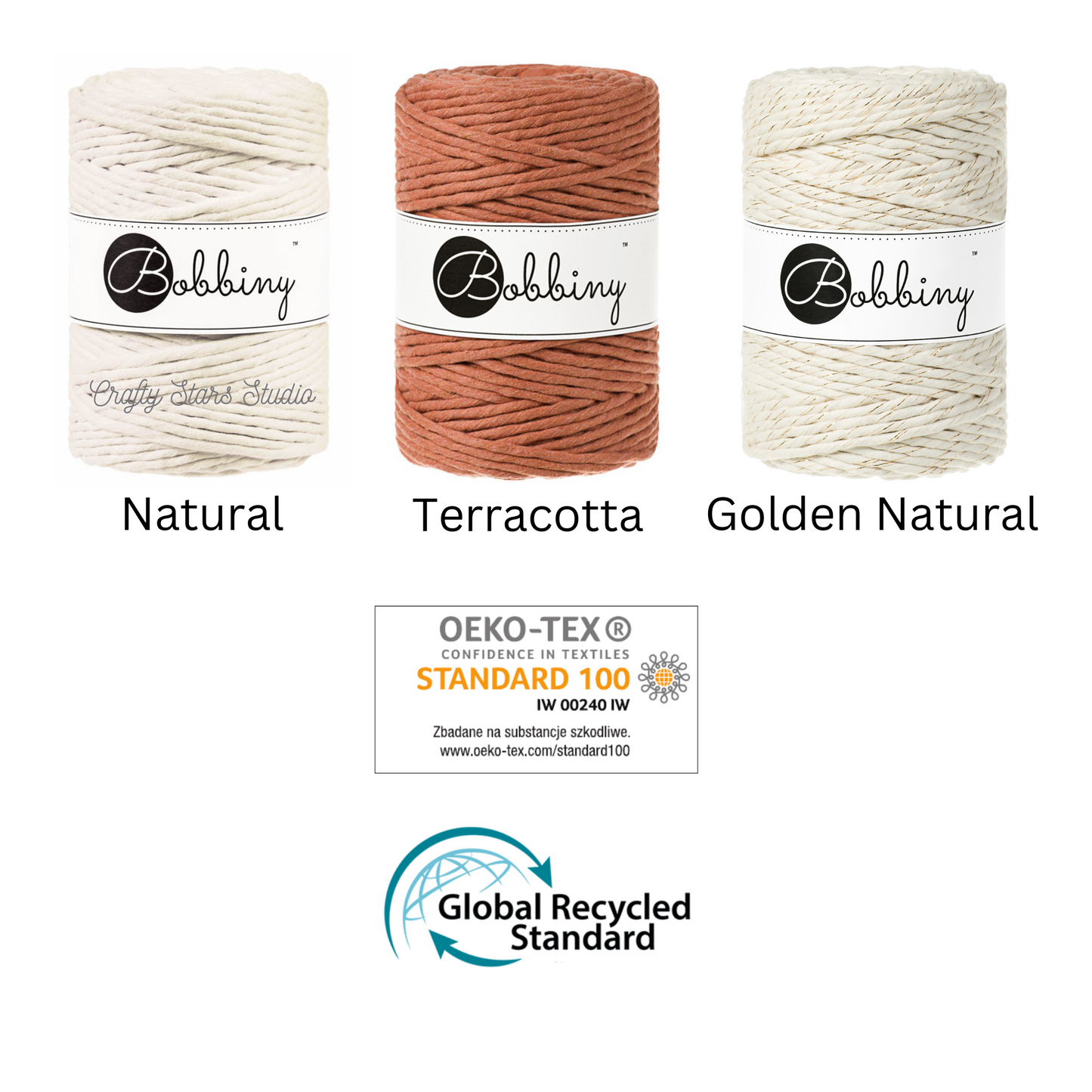 5mm Bobbiny Macrame Cord - 25 & 50 & 100m Bundles