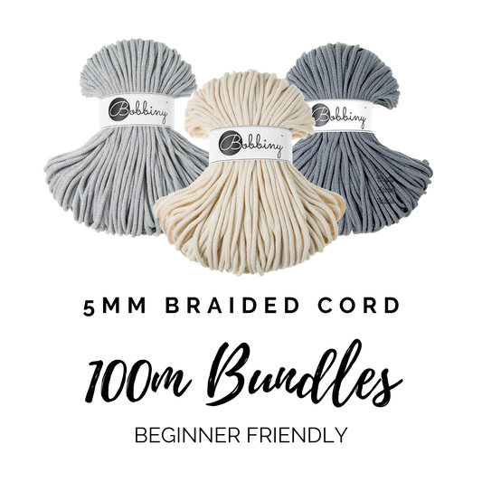 5mm Bobbiny Braided Cord - 100m (full roll) Bundles