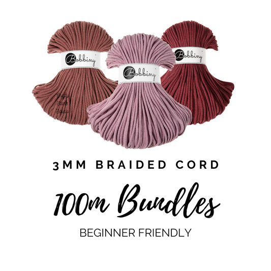 3mm Bobbiny Braided Cord - 100m (full) Bundles