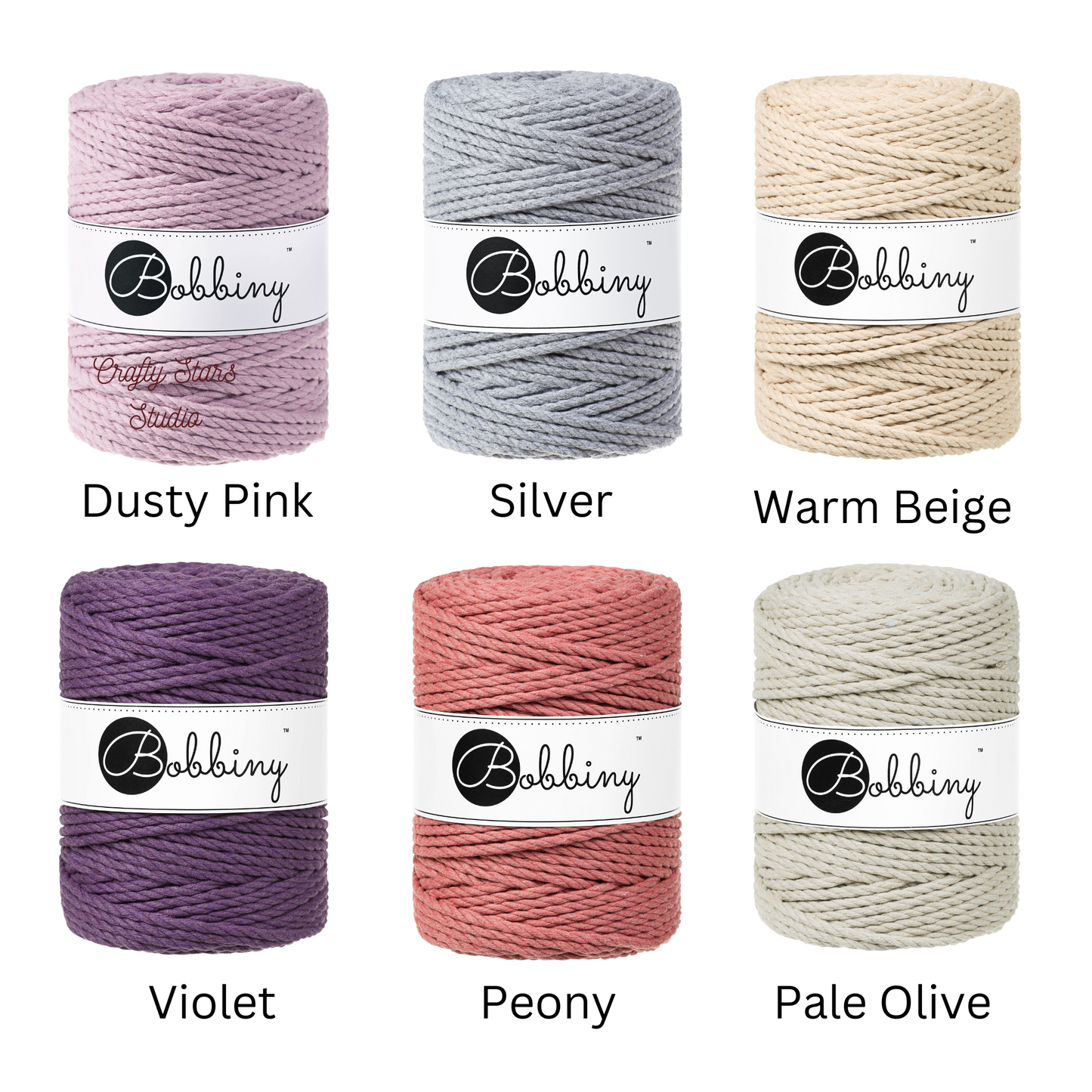 5mm Bobbiny 3ply Macrame Rope - 100m Bundles