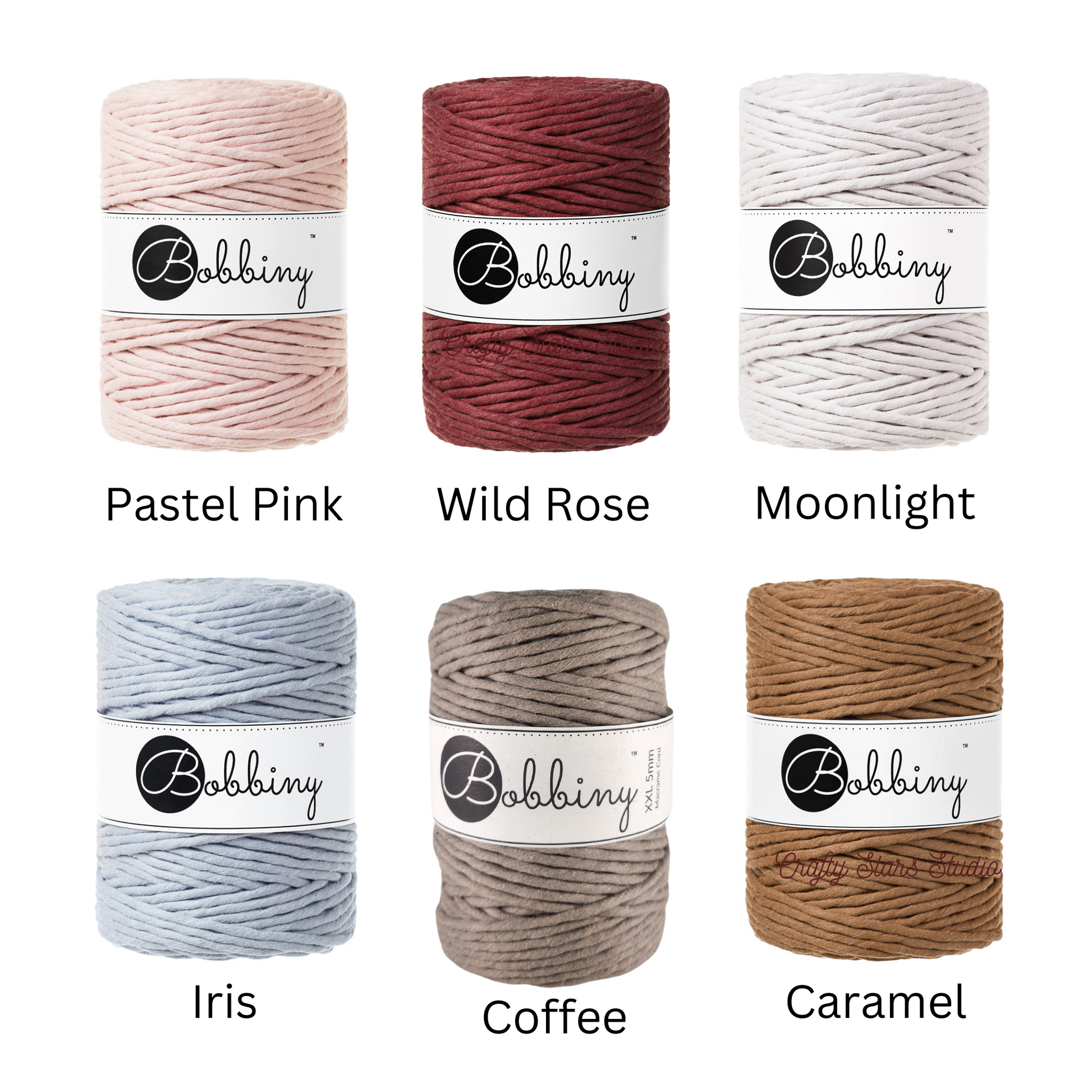 5mm Bobbiny Macrame Cord 25 50 100m Bundles Crafty Stars