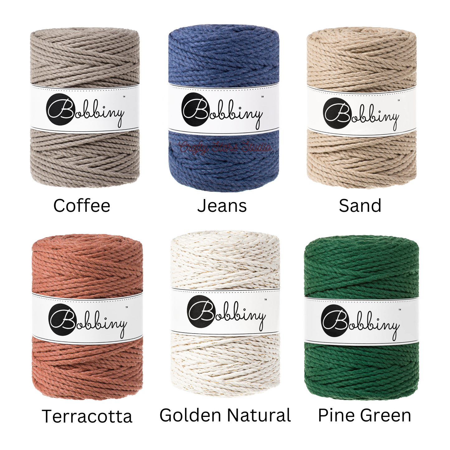 5mm Bobbiny 3ply Macrame Rope - 100m Bundles