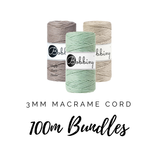 3mm Bobbiny Macrame Cord - 100m Bundles