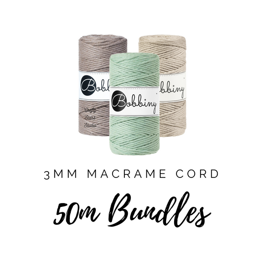 3mm Bobbiny Macrame Cord - 50m Bundles