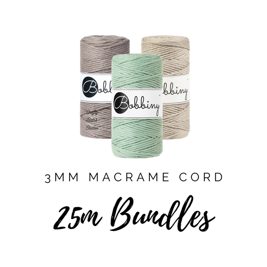 3mm Bobbiny Macrame Cord - 25m Bundles