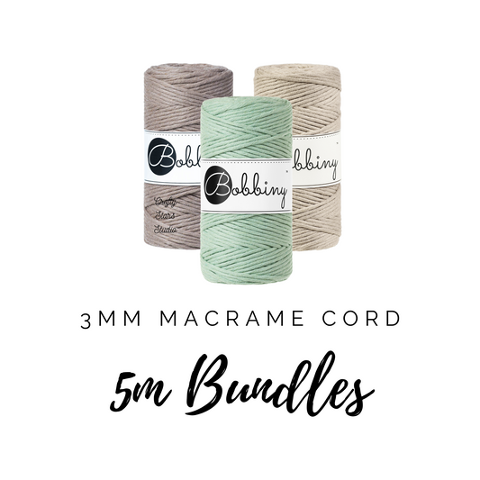 3mm Bobbiny Macrame Cord - 5m Bundles