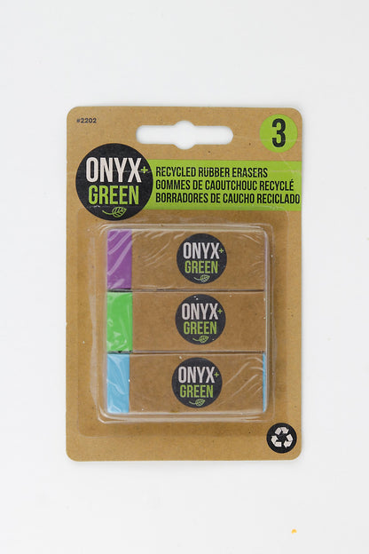 3 Pack Recycled Rubber Erasers